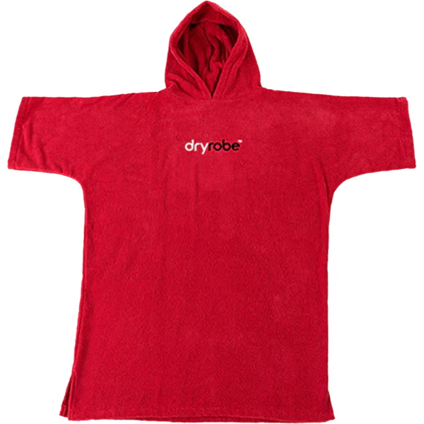 2026 Dryrobe Junior Badjas Met Capuchon Van Biologisch Katoen V3DRJOCTR - Red